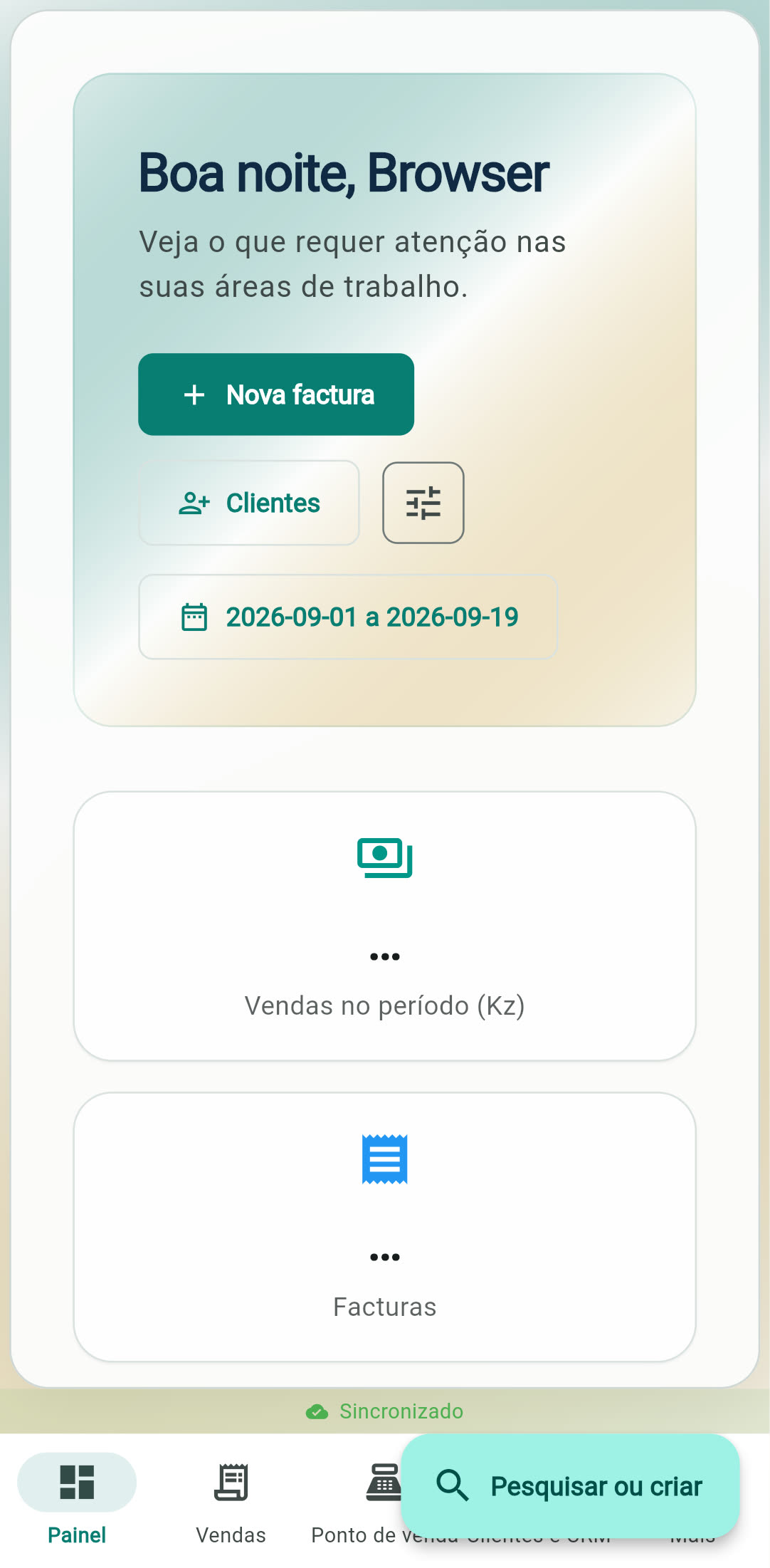 FinReg — painel móvel